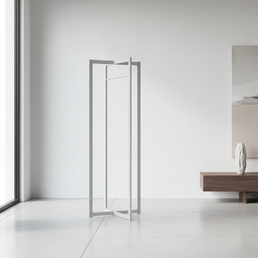 COAT RACK - 72"H / WHITE METAL