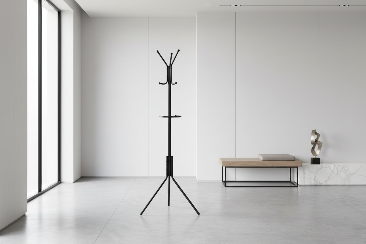 COAT RACK - 68"H / BLACK METAL