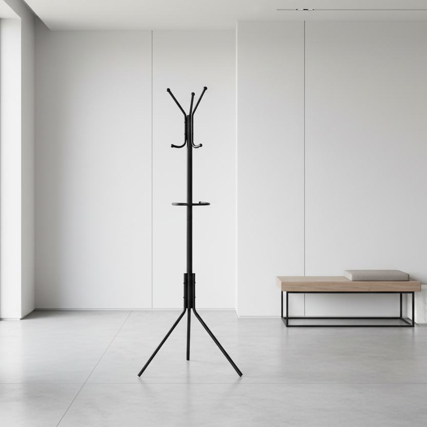 COAT RACK - 68"H / BLACK METAL
