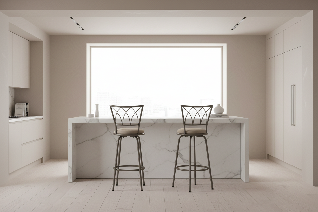 BARSTOOL - 2PCS / 43"H / SWIVEL / DARK COFFEE METAL