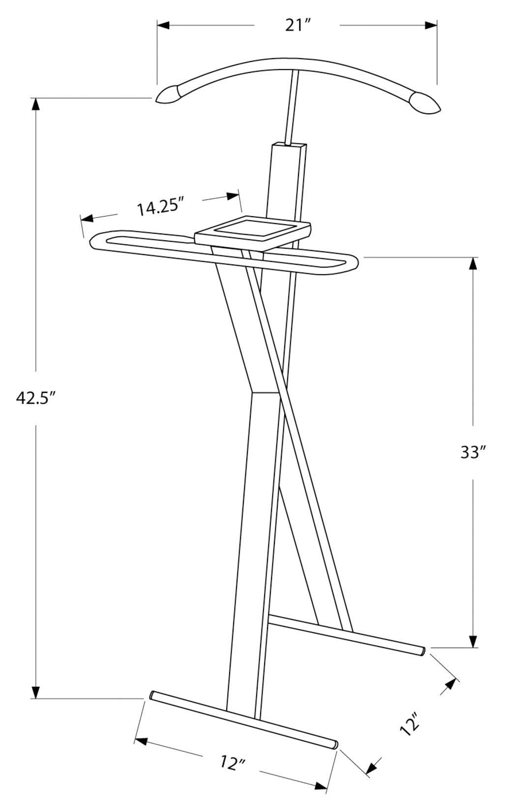 CHAMBRE D'ACCENT - VALET - ESPRESSO / MÉTAL CHROME