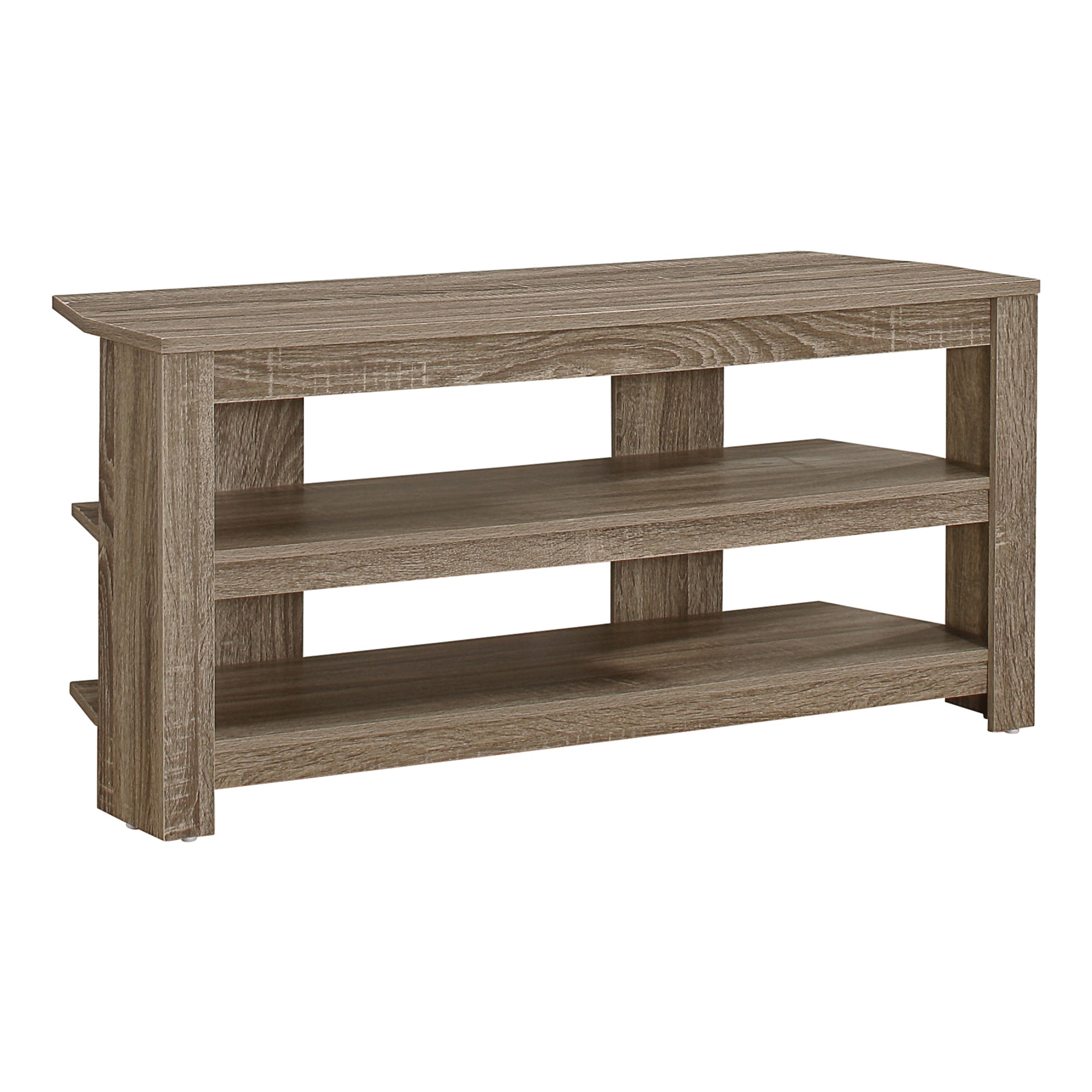 TV STAND - 42"L / BLACK / GREY TOP CORNER