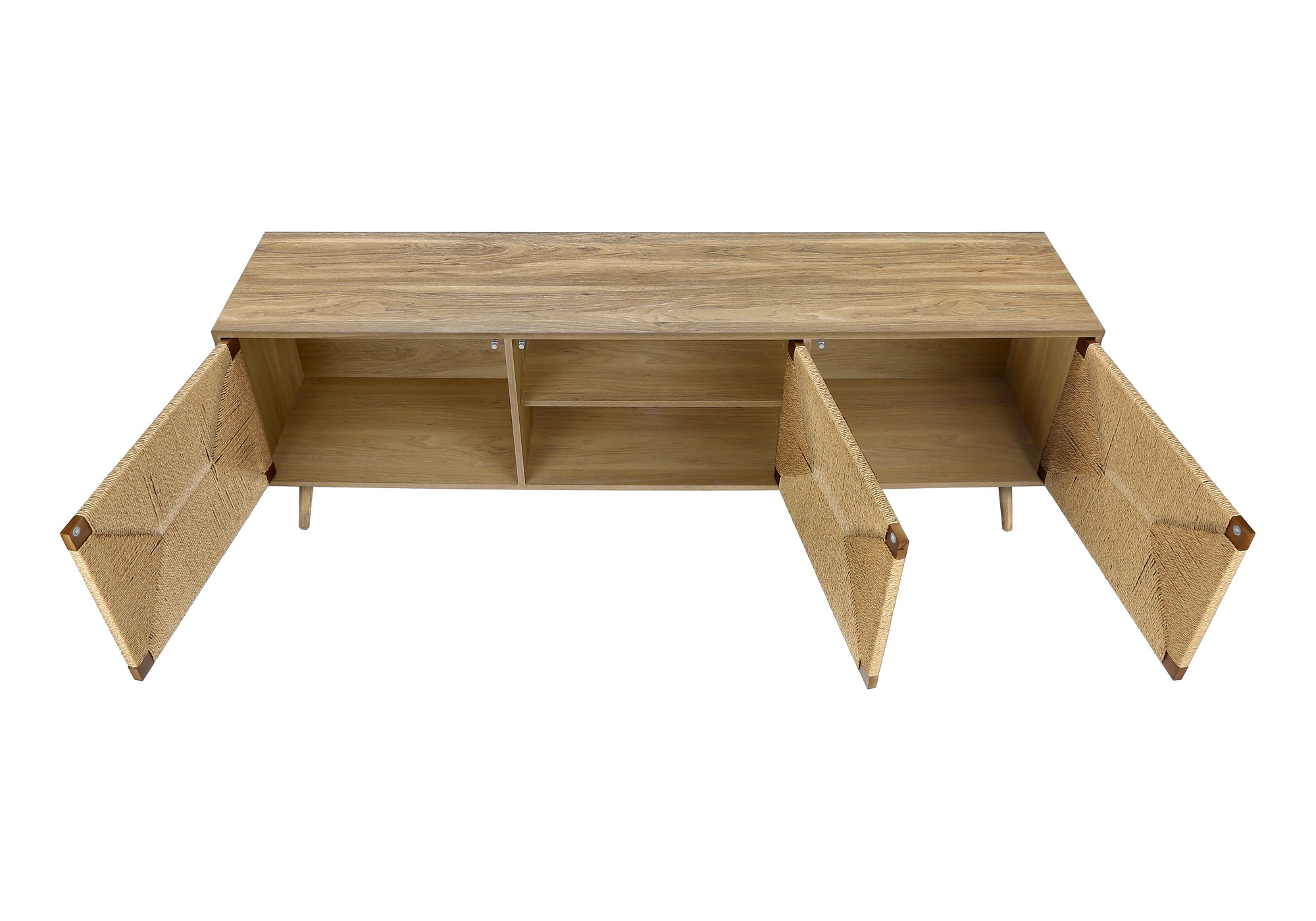 MEUBLE TV - 72"L / NOYER CLAIR / HERBE MARINE AVEC 3 PORTES