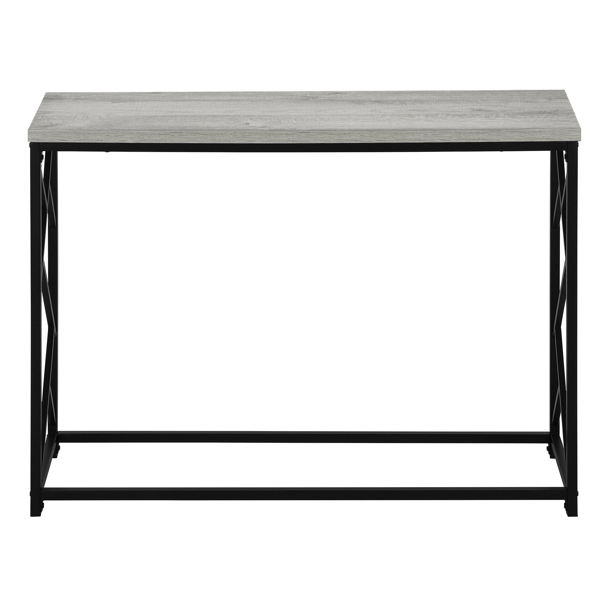 ACCENT TABLE - 44"L / GREY / BLACK METAL HALL CONSOLE