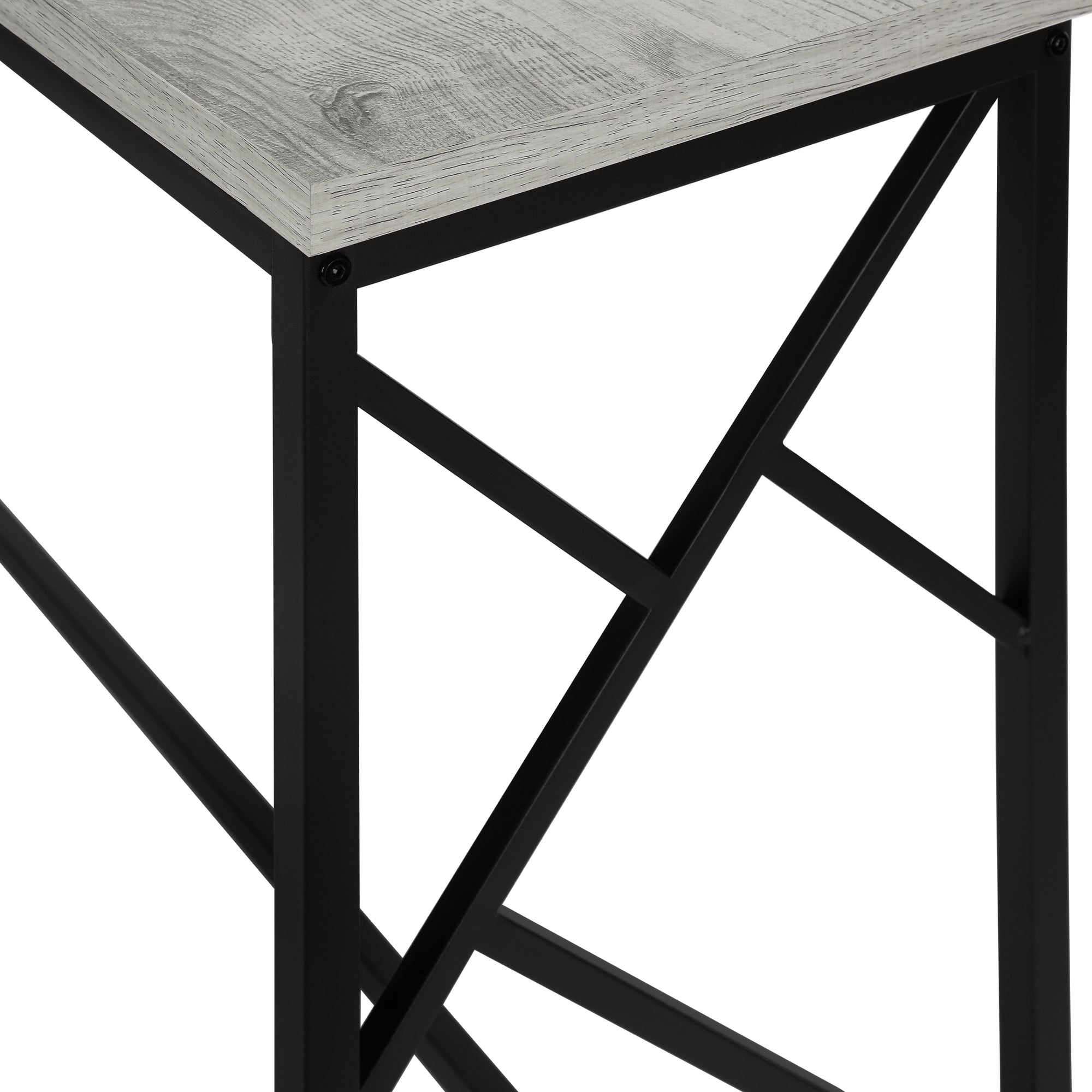 ACCENT TABLE - 44"L / GREY / BLACK METAL HALL CONSOLE