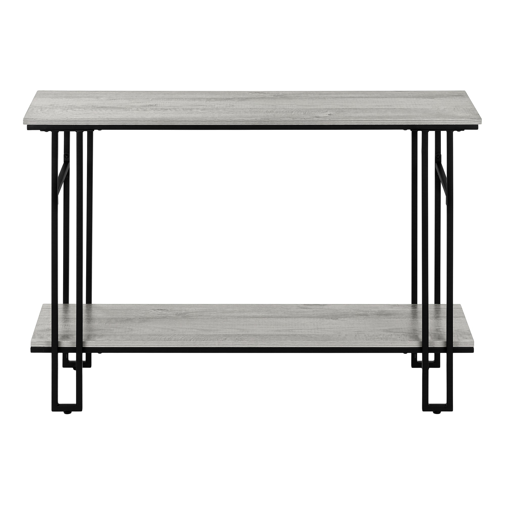 ACCENT TABLE - 48"L / GREY / BLACK METAL HALL CONSOLE
