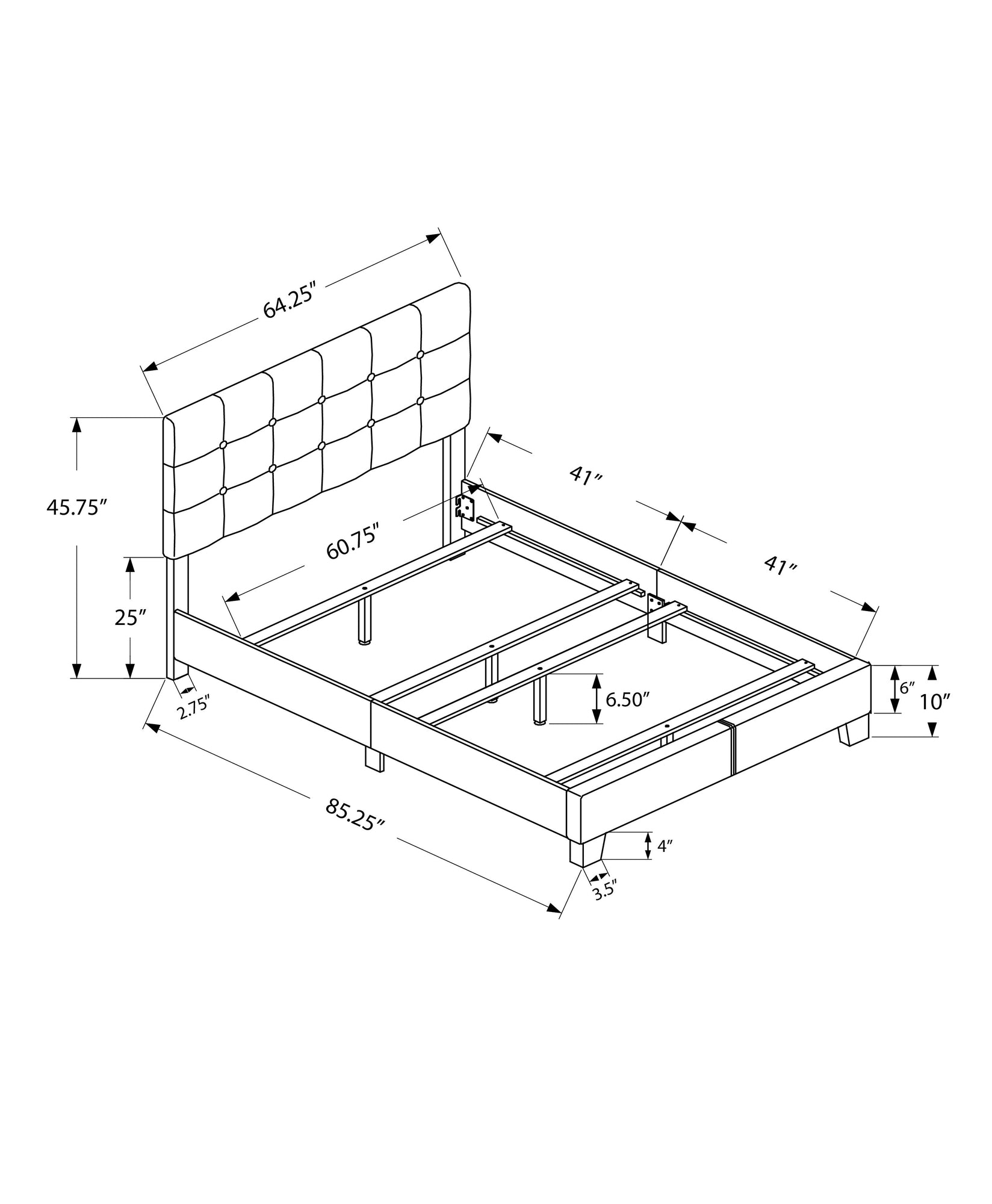 BOUCLE FABRIC UPHOLSTERED QUEEN SIZE BED FRAME