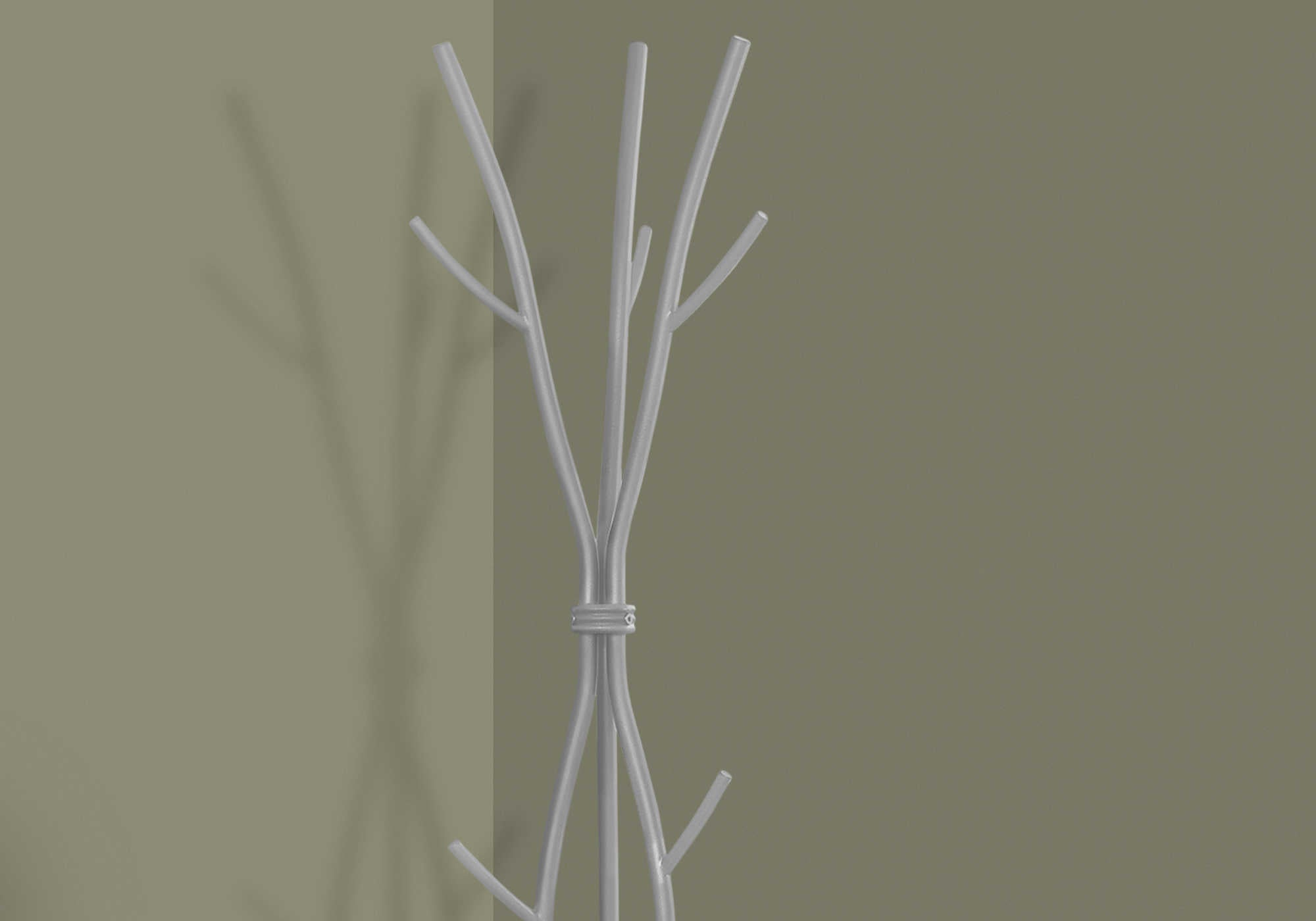 COAT RACK - 74"H / HAMMERED SILVER METAL