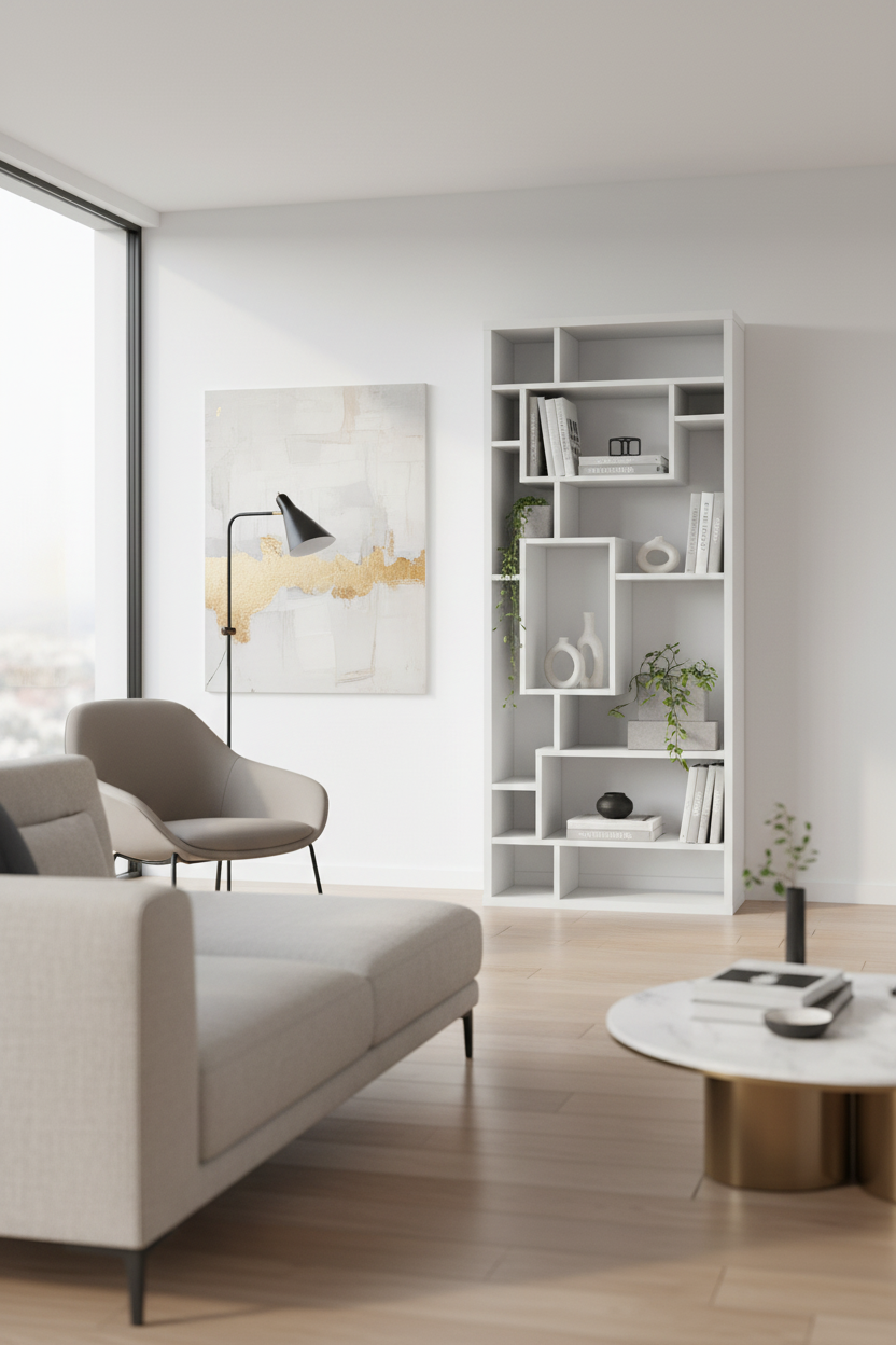 BOOKCASE - 72"H / WHITE