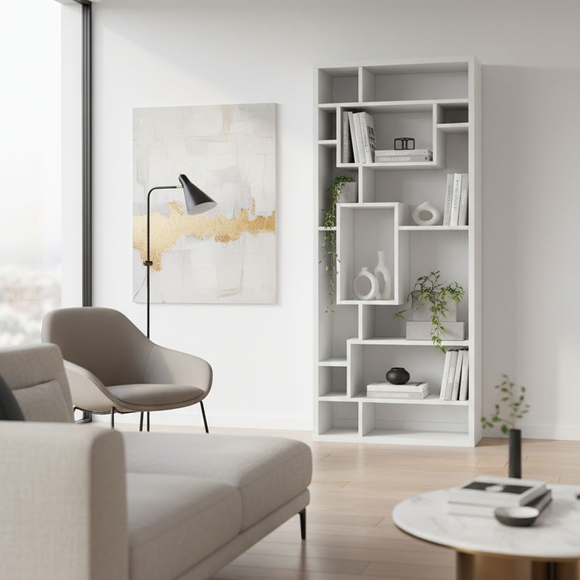 BOOKCASE - 72"H / WHITE