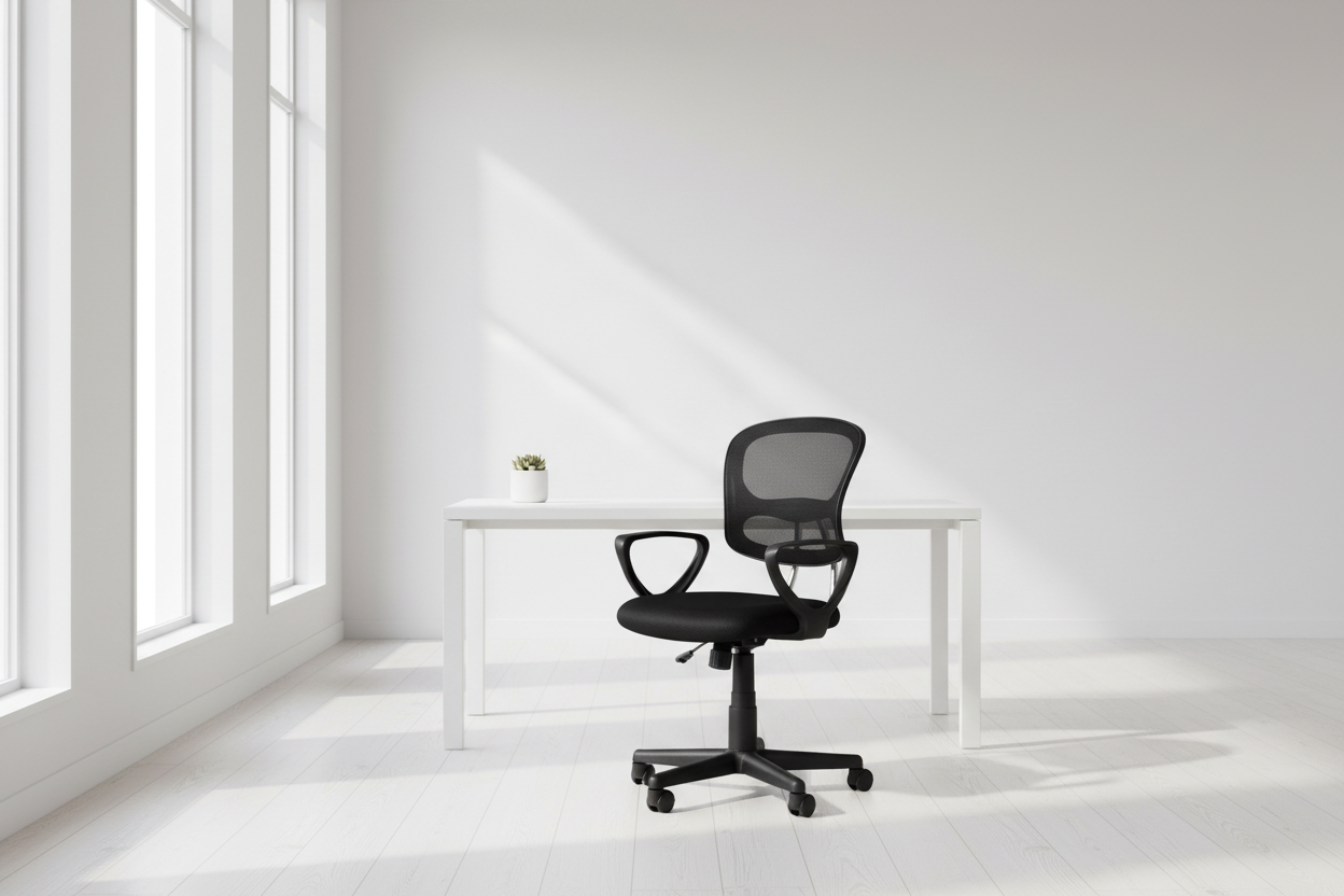 CHAISE DE BUREAU - MAILLE NOIRE JUVENILE / MULTI-POSITIONS