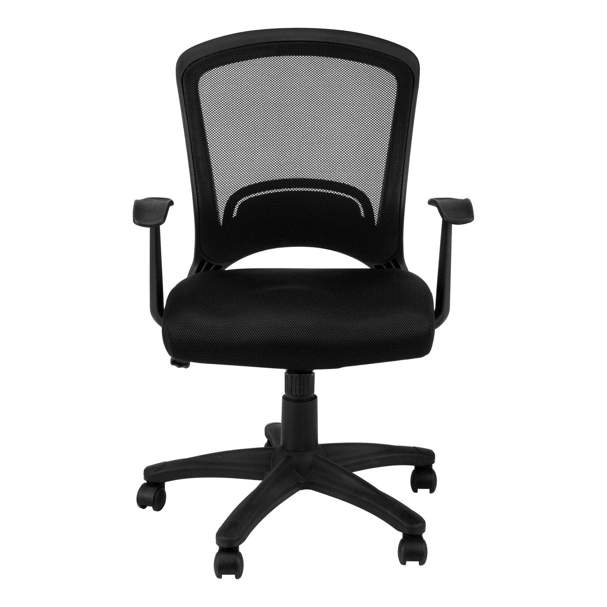 CHAISE DE BUREAU - DOSSIER MOYEN EN MAILLE NOIRE / MULTIPOSITIONS