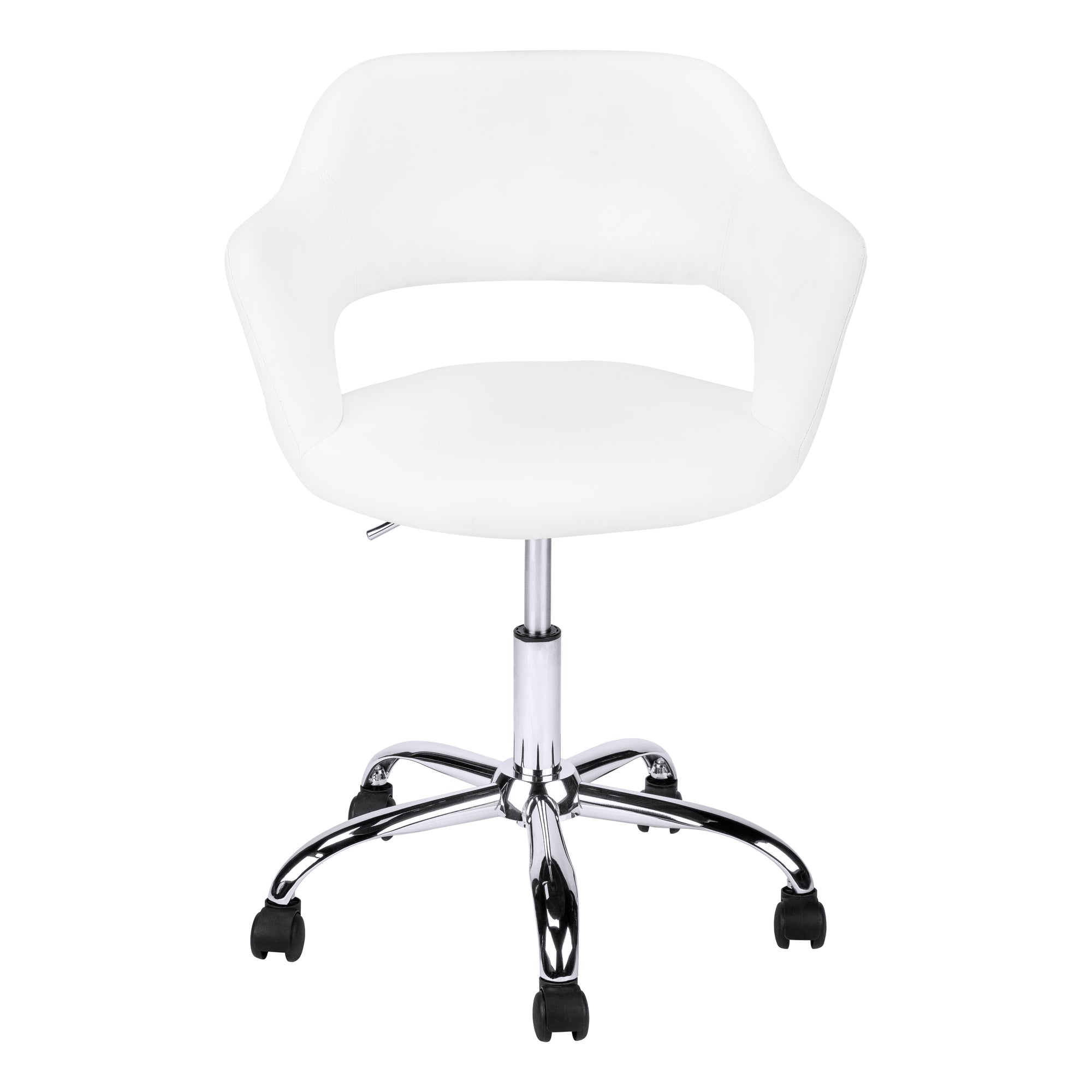 CHAISE DE BUREAU - BASE LEVE-PIED HYDRAULIQUE EN MÉTAL BLANC / CHROMÉ