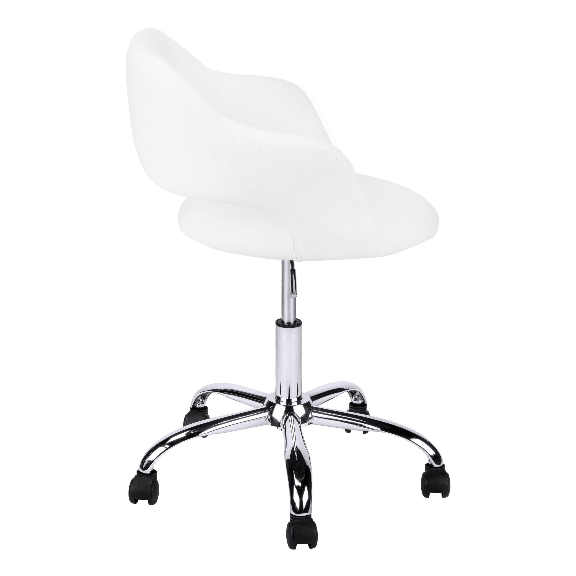 CHAISE DE BUREAU - BASE LEVE-PIED HYDRAULIQUE EN MÉTAL BLANC / CHROMÉ