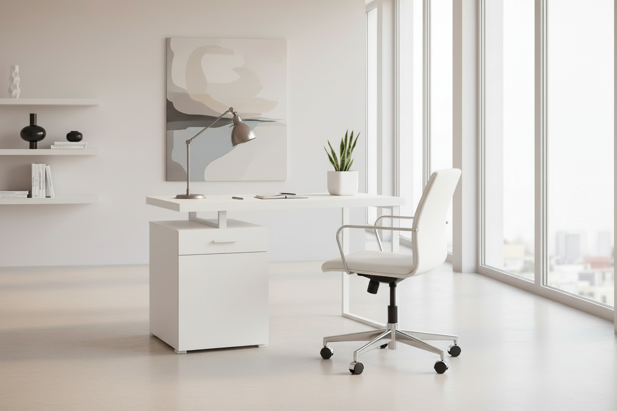 COMPUTER DESK - 48"L / WHITE LEFT OR RIGHT FACING