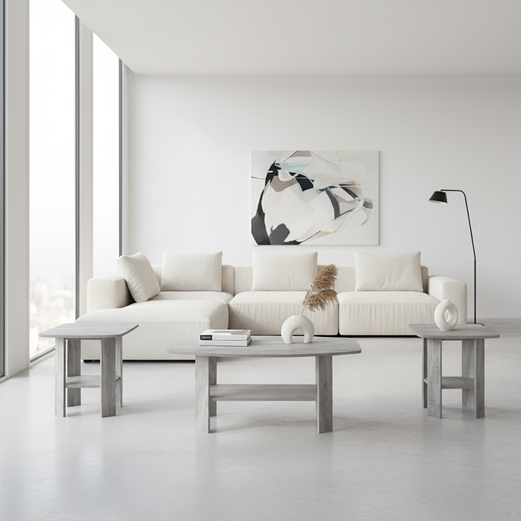 TABLE SET - 3PCS SET / INDUSTRIAL GREY