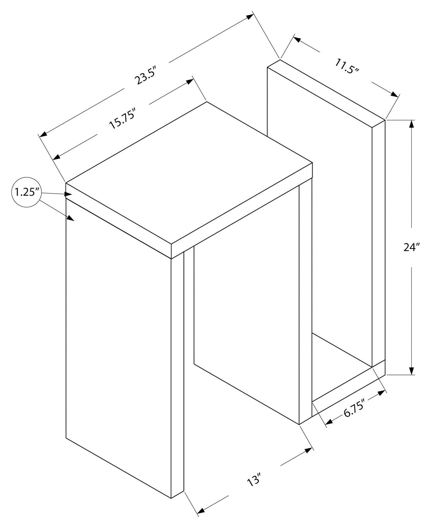 ACCENT TABLE - 24"H / ESPRESSO