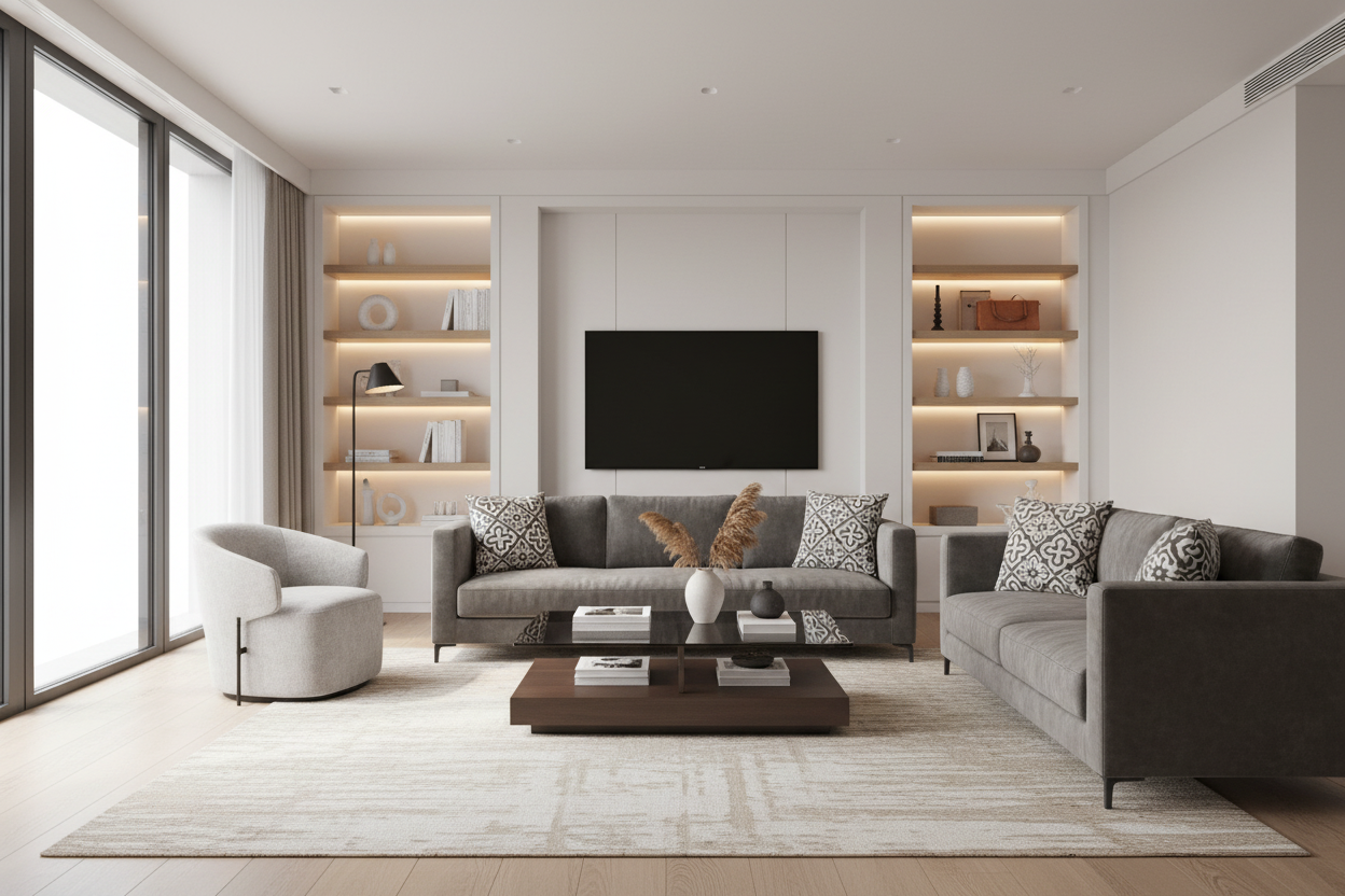 COUSSIN - 18"X 18" / MOTIF TAUPE FONCÉ / 1PC