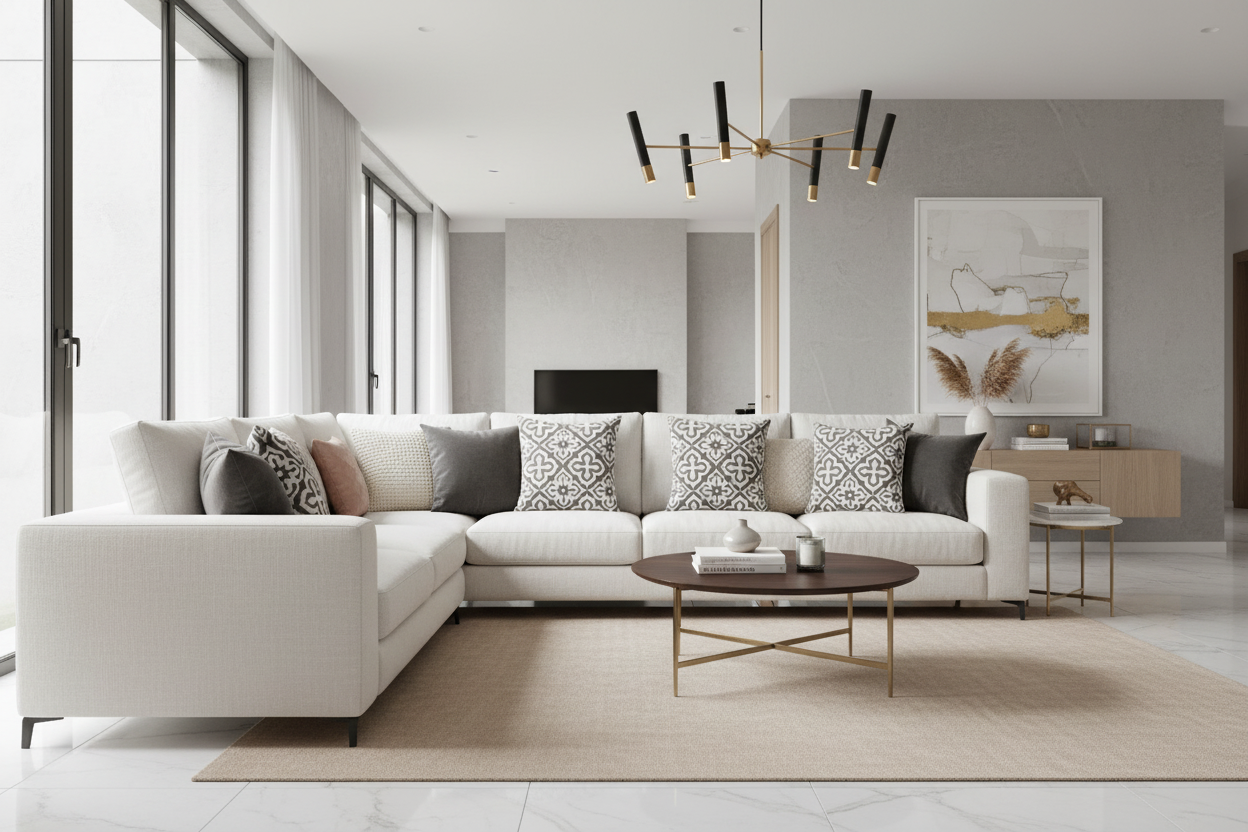 COUSSIN - 18"X 18" / MOTIF TAUPE FONCÉ / 1PC