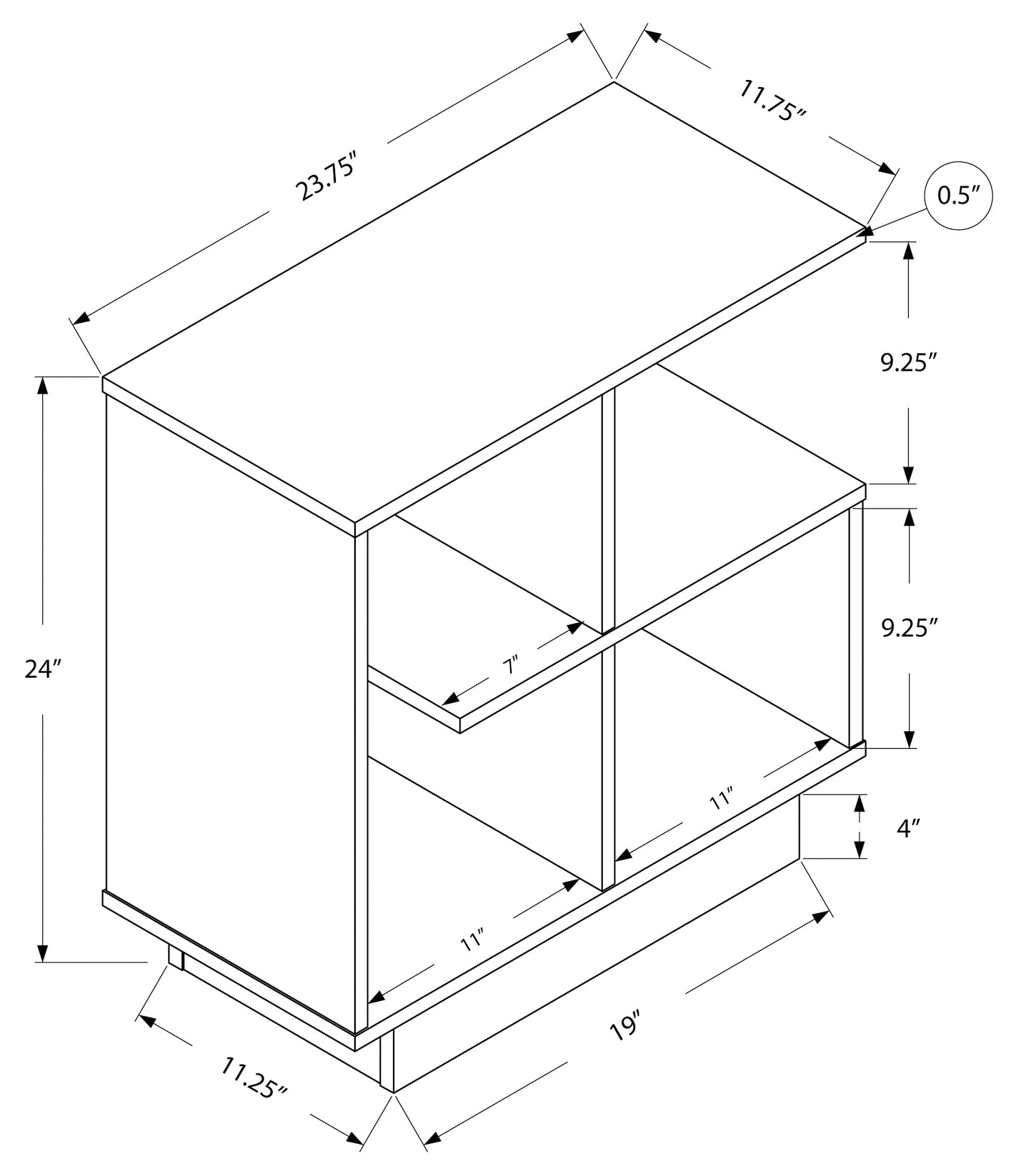 ACCENT TABLE - 24"H / ESPRESSO