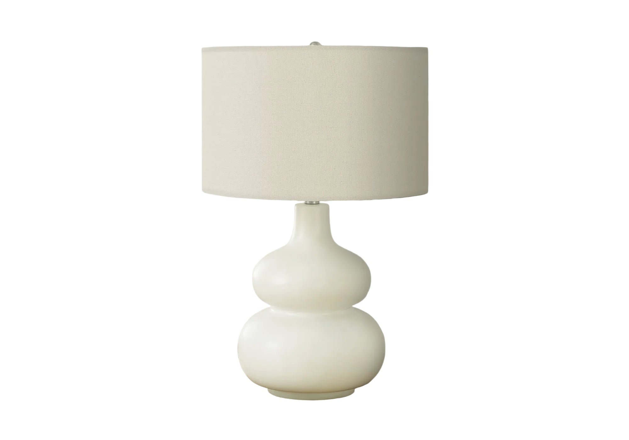 ÉCLAIRAGE - LAMPE DE TABLE 25"H ABAT-JOUR IVOIRE / CRÈME CÉRAMIQUE CRÈME