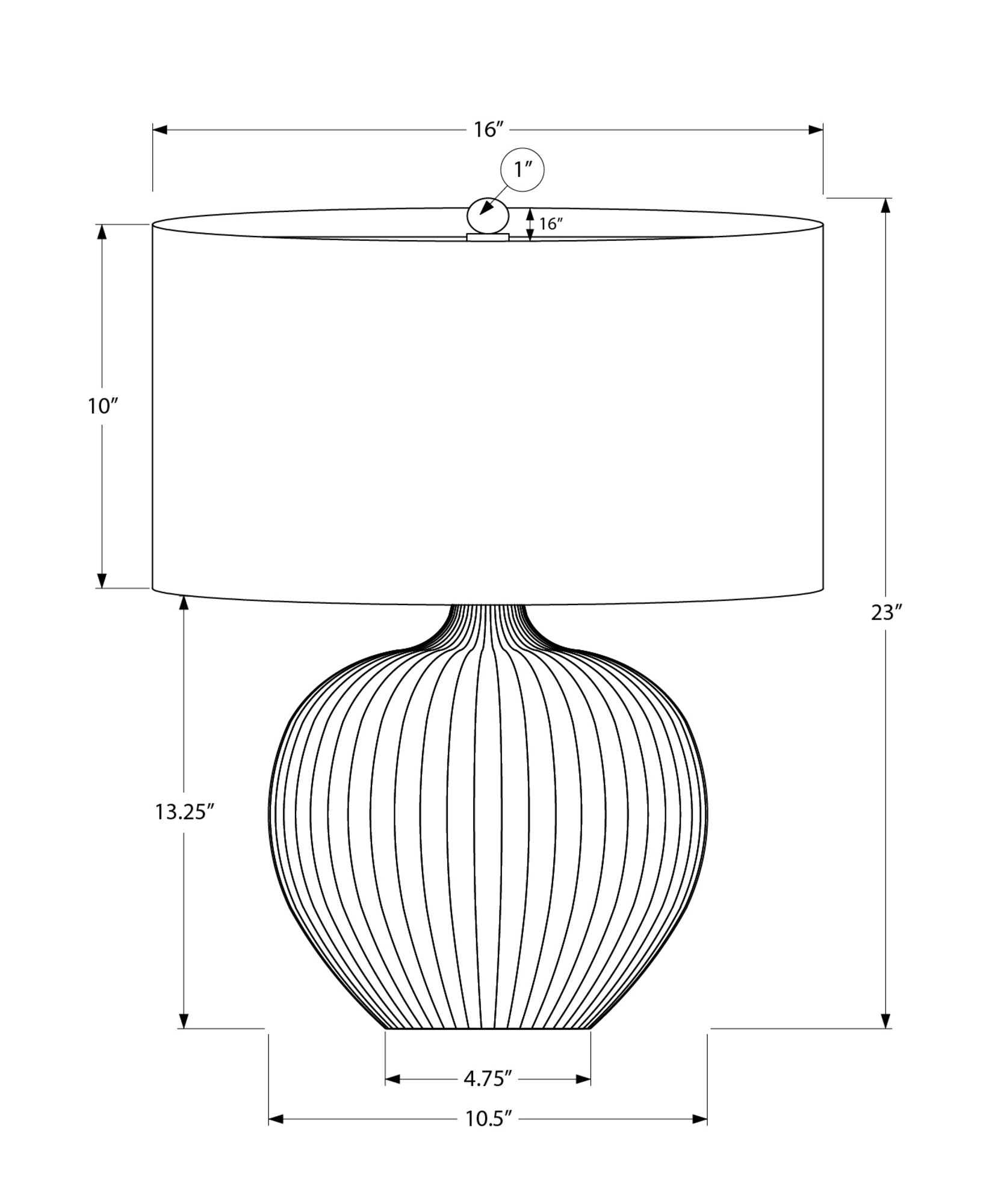 LIGHTING - 23"H TABLE LAMP BLACK CERAMIC BLACK SHADE