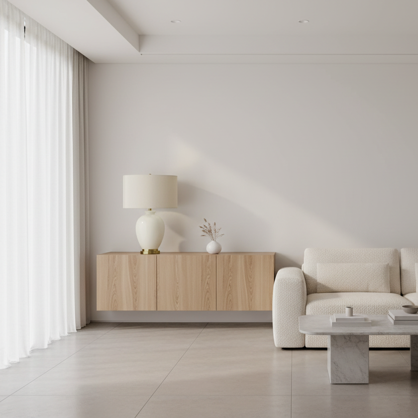 ÉCLAIRAGE - LAMPE DE TABLE 26"H IVOIRE / ABAT-JOUR CRÈME CÉRAMIQUE CRÈME