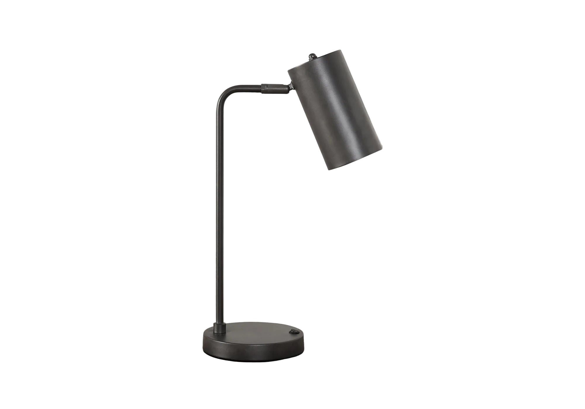ÉCLAIRAGE - LAMPE DE TABLE 18"H PORT USB INCLUS GRIS MÉTAL ABAT-JOUR GRIS MODERNE
