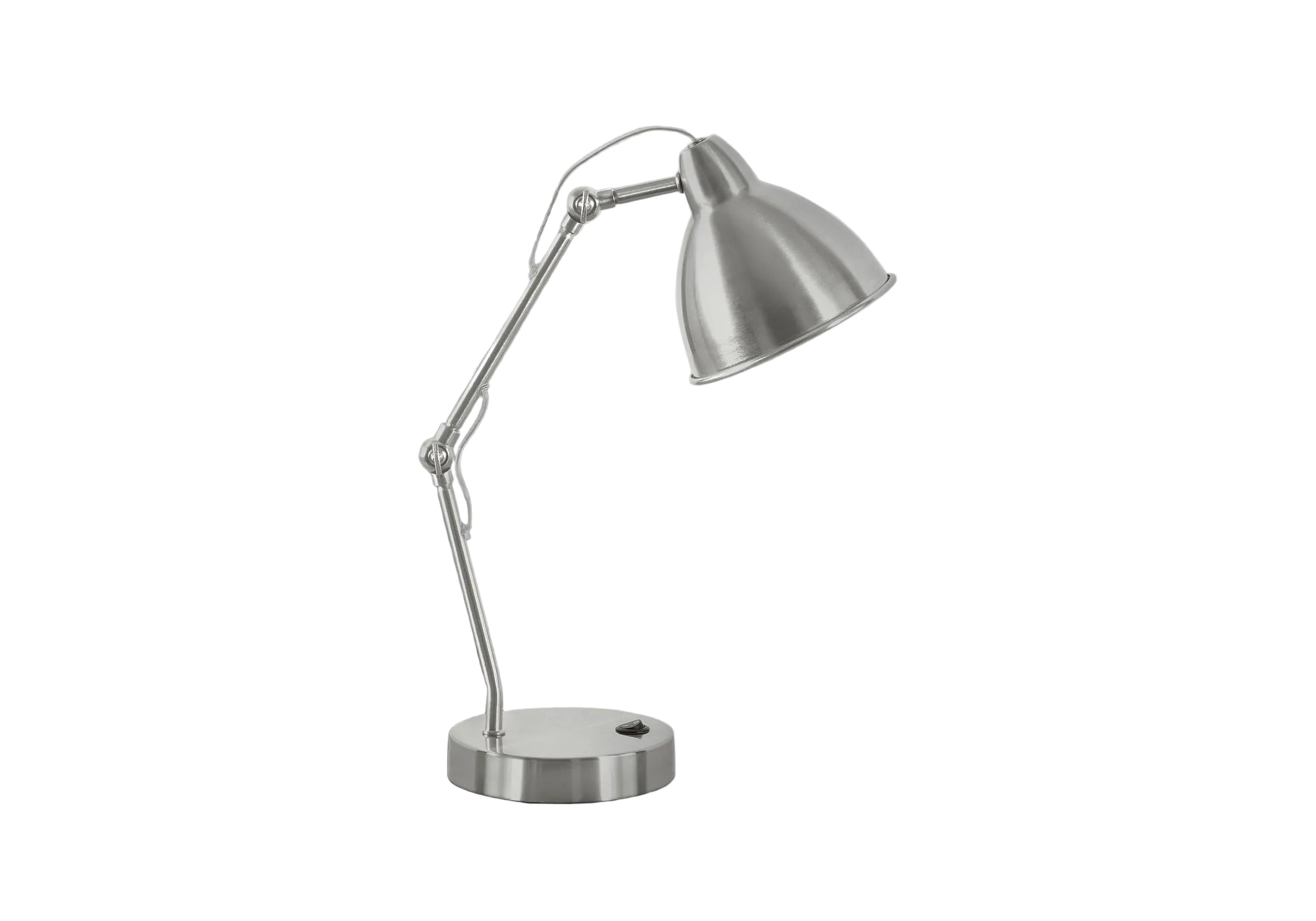 ÉCLAIRAGE - LAMPE DE TABLE 17"H PORT USB INCLUS MÉTAL NICKEL ABAT-JOUR NICKEL MODERNE