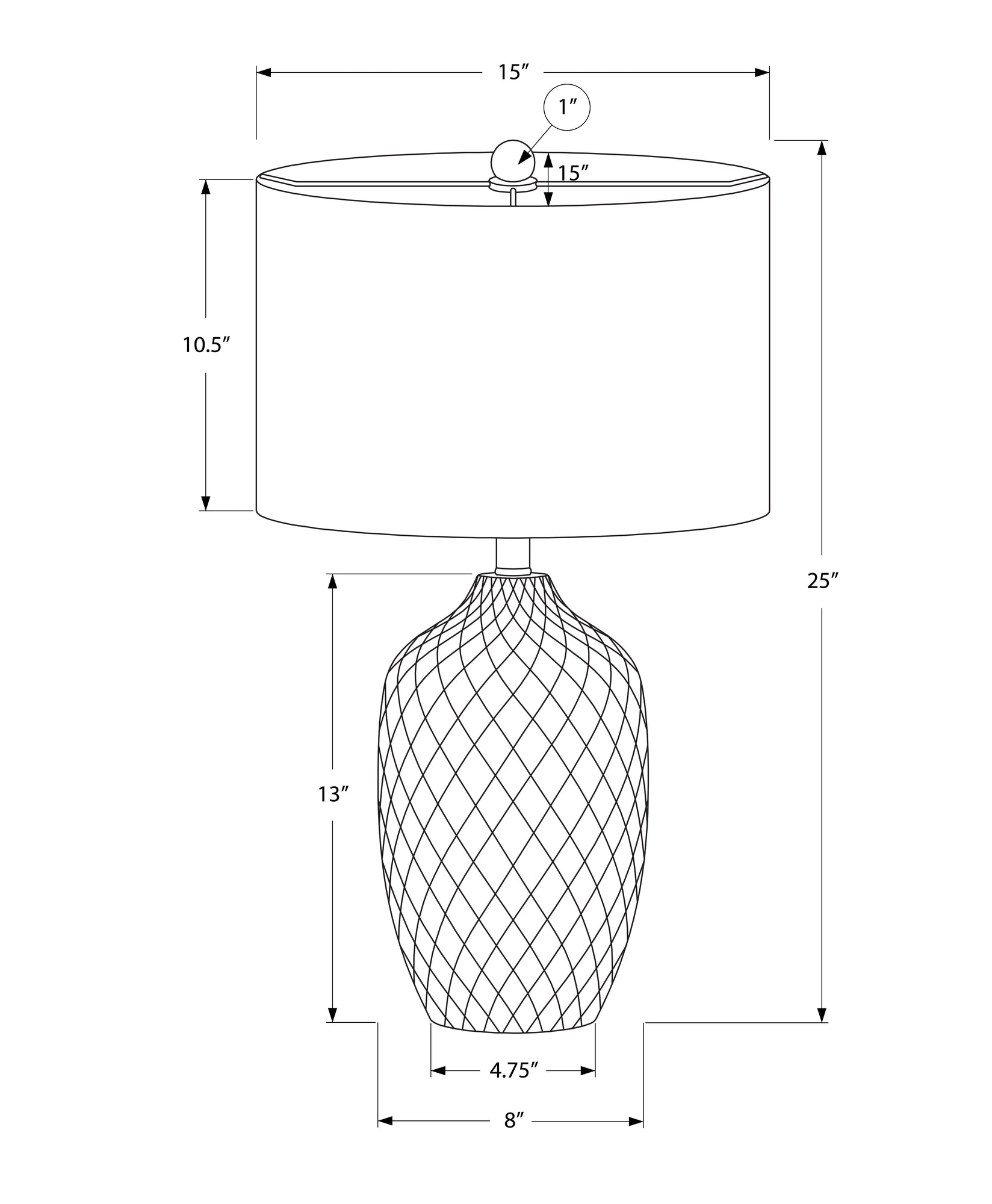 ÉCLAIRAGE - LAMPE DE TABLE 25"H CÉRAMIQUE CRÈME IVOIRE / ABAT-JOUR CRÈME