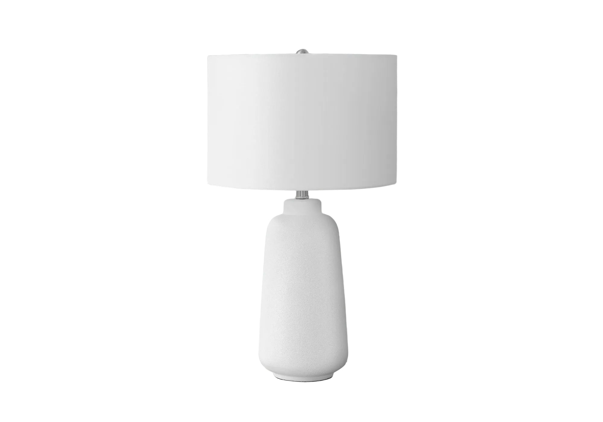 ÉCLAIRAGE - LAMPE DE TABLE 26"H EN CÉRAMIQUE CRÈME IVOIRE / ABAT-JOUR CRÈME MODERNE
