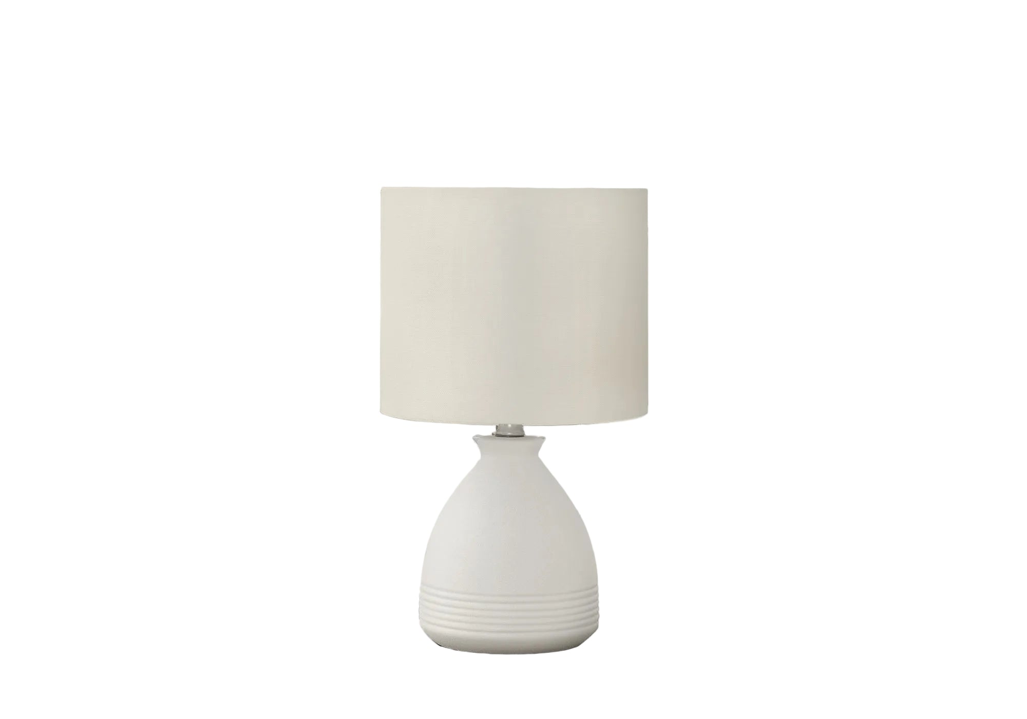 LIGHTING - 17"H TABLE LAMP CREAM CERAMIC IVORY / CREAM SHADE MODERN