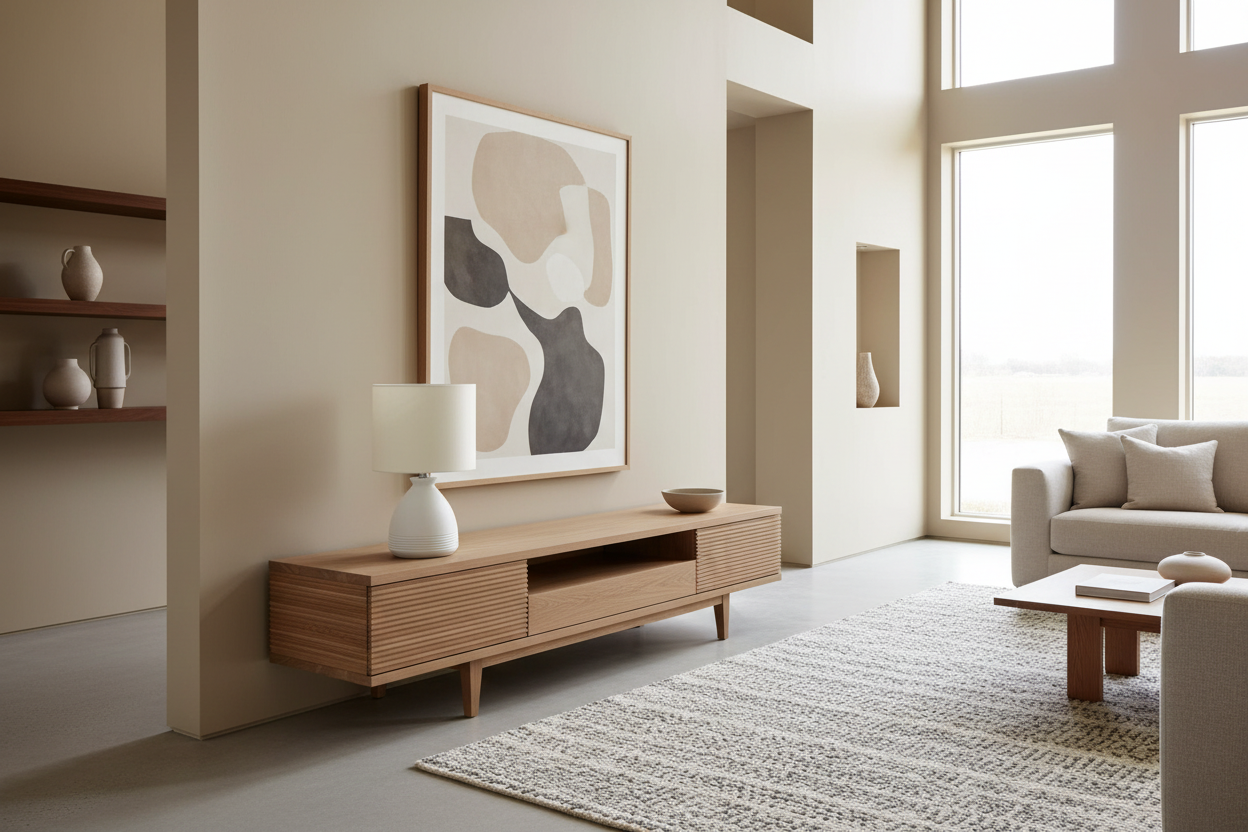 ÉCLAIRAGE - LAMPE DE TABLE 17"H EN CÉRAMIQUE CRÈME IVOIRE / ABAT-JOUR CRÈME MODERNE