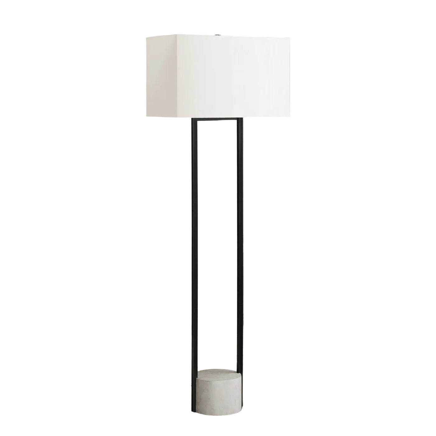 LIGHTING - 62"H FLOOR LAMP BLACK METAL IVORY / CREAM SHADE