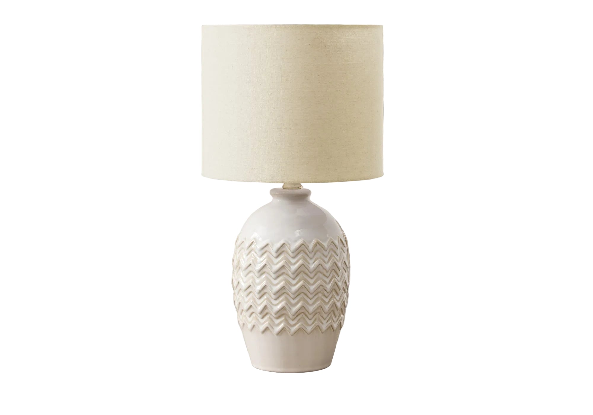 LIGHTING - TABLE LAMP 19"H IVORY CERAMIC IVORY / CREAM SHADE