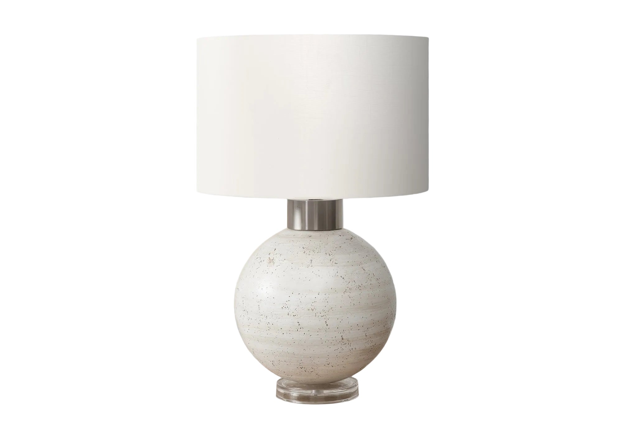 LIGHTING - TABLE LAMP 27"H BEIGE RESIN IVORY / CREAM SHADE