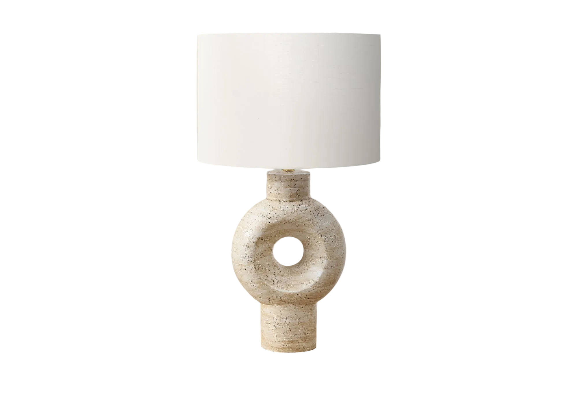 LIGHTING - 28"H TABLE LAMP BEIGE RESIN IVORY / CREAM SHADE