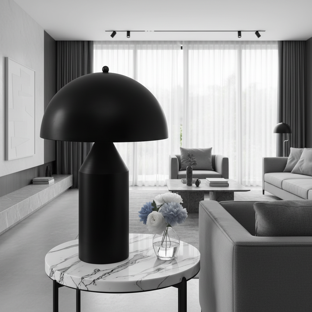 ÉCLAIRAGE - LAMPE DE TABLE 23"H MÉTAL NOIR