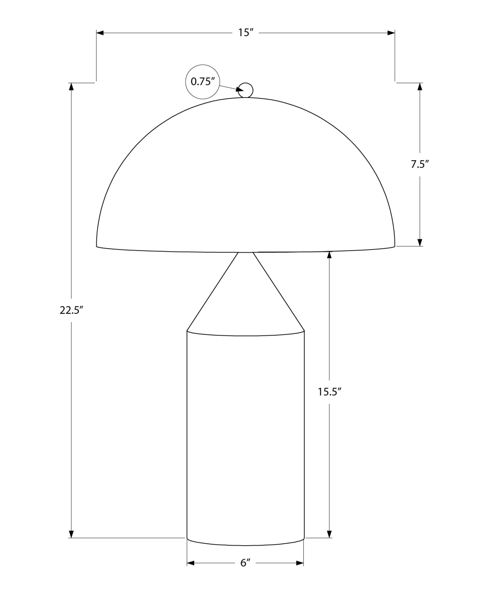 ÉCLAIRAGE - LAMPE DE TABLE 23"H MÉTAL NOIR