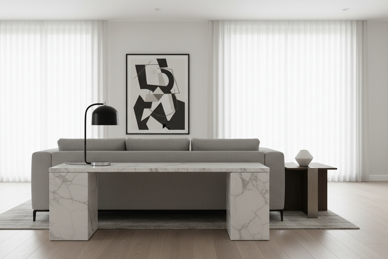 LIGHTING - 18"H TABLE LAMP BLACK METAL SILVER METAL