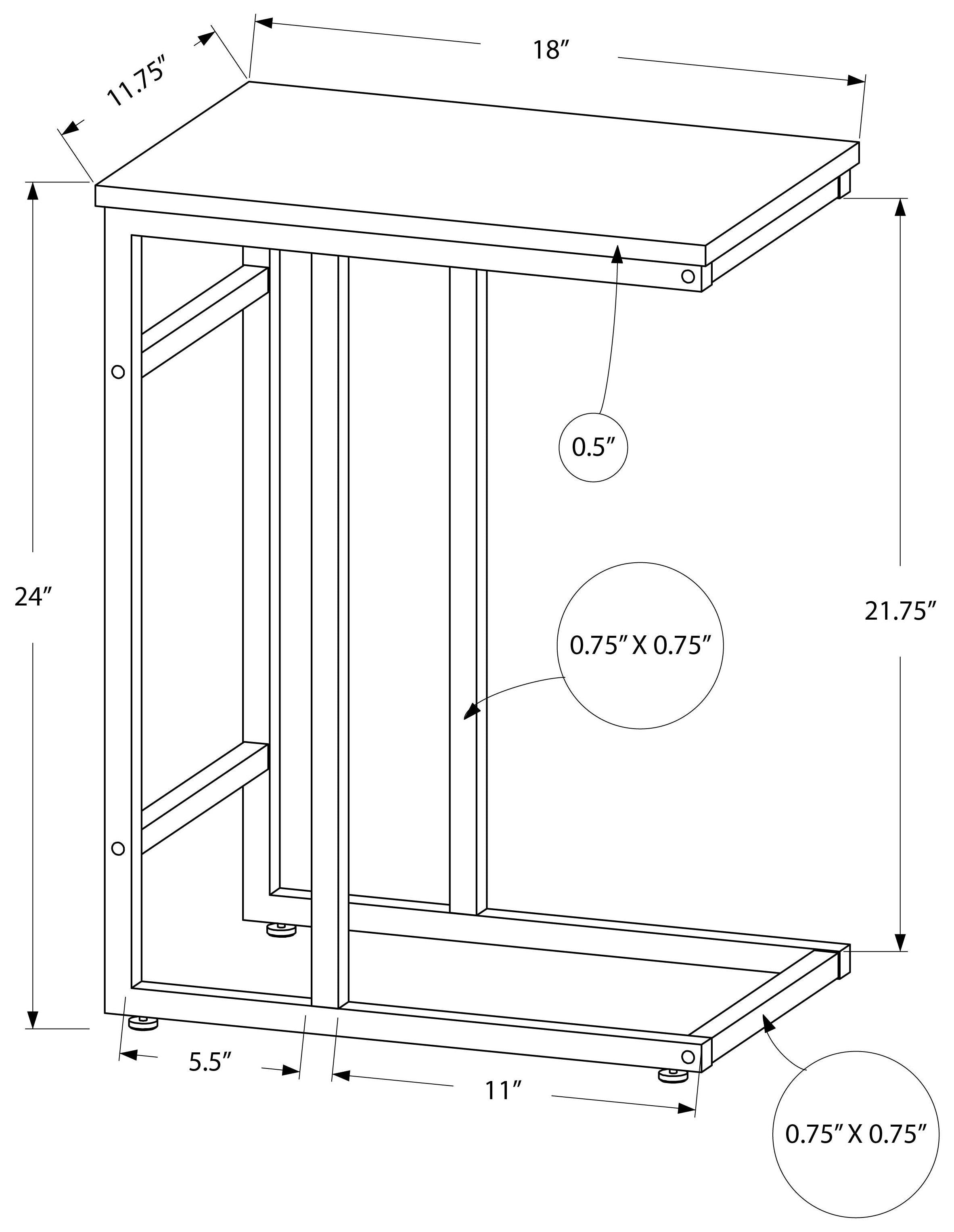 ACCENT TABLE - 24"H / BLACK / BLACK METAL