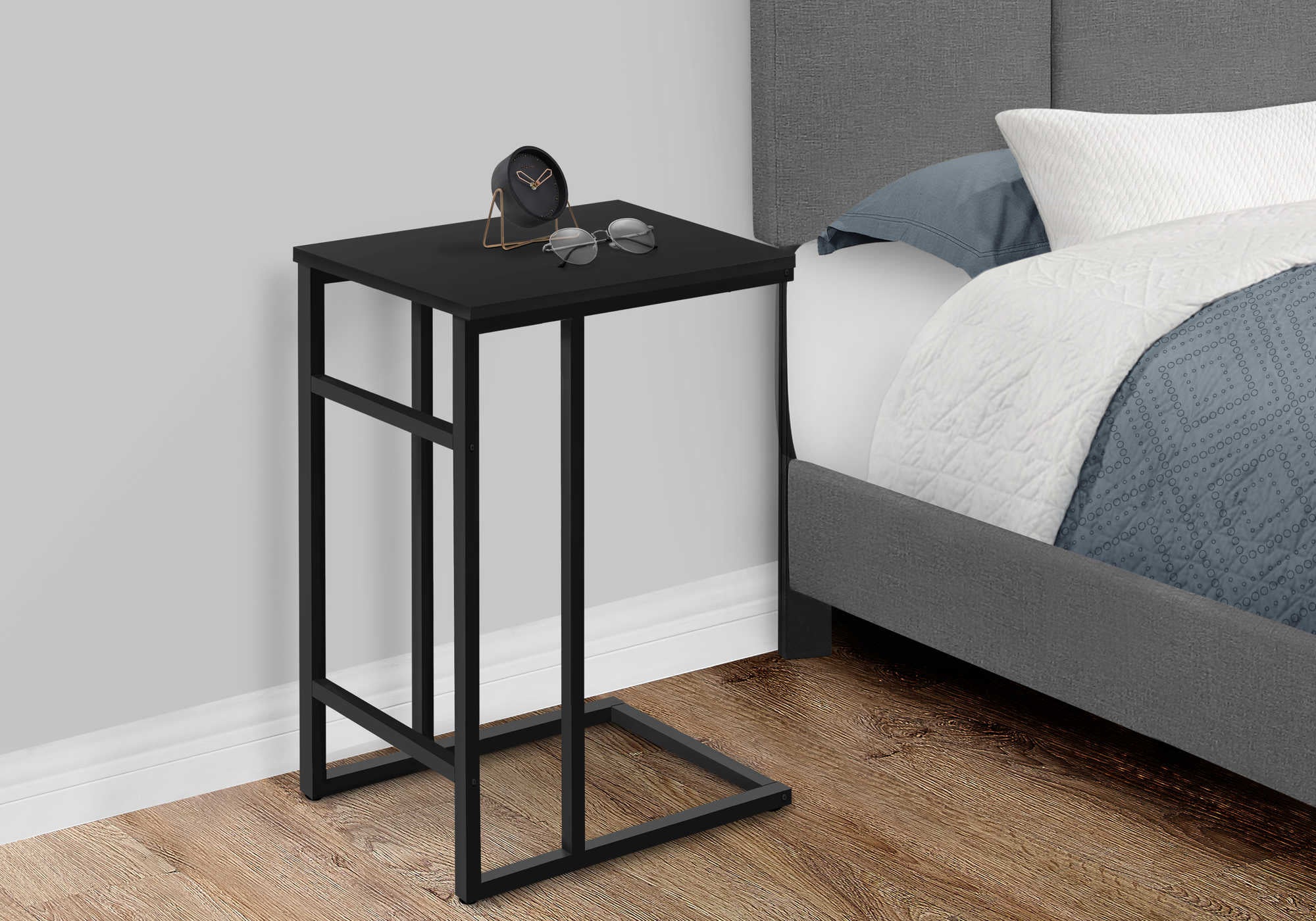 TABLE D'APPOINT - 24"H / NOIR / MÉTAL NOIR