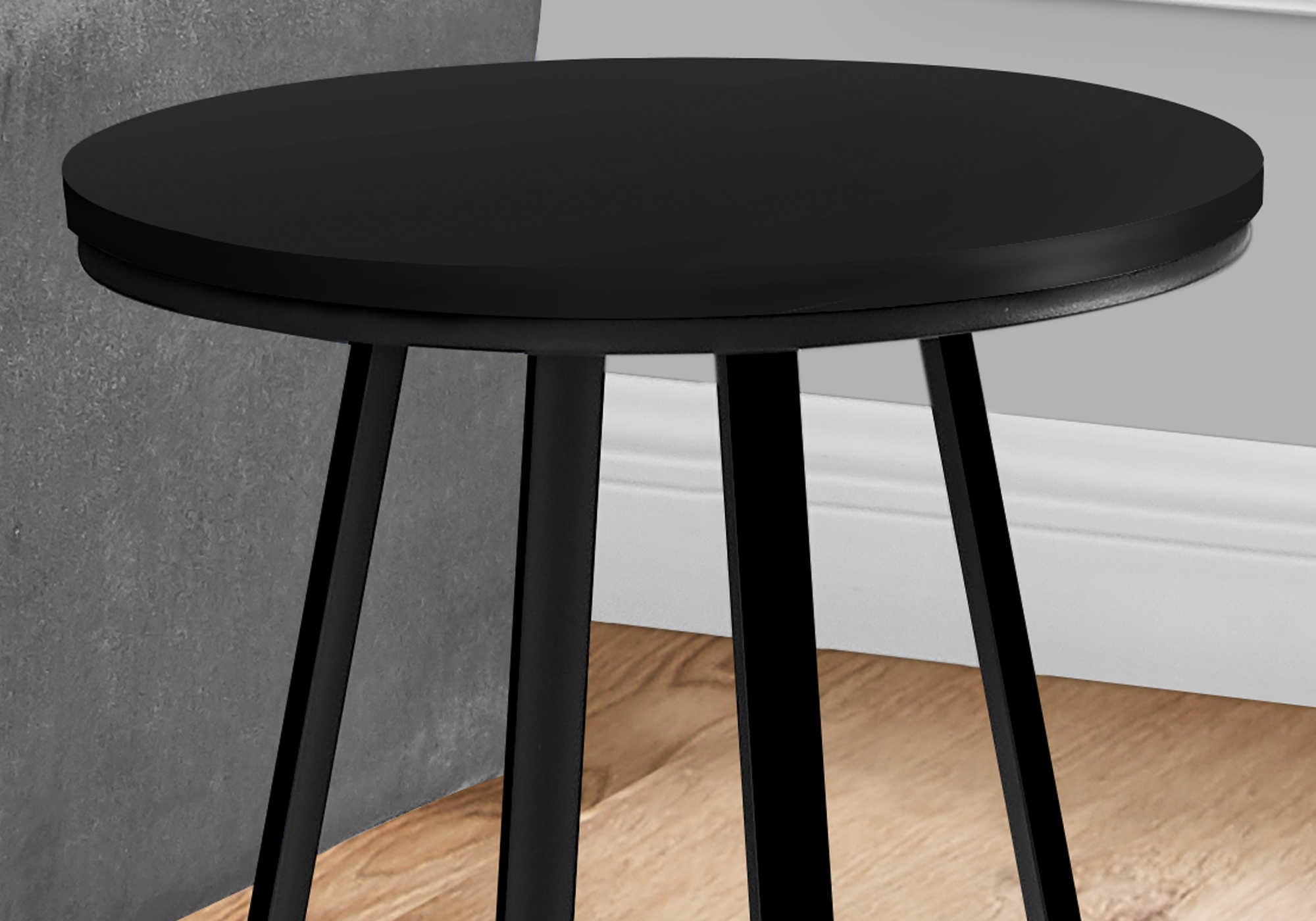 ACCENT TABLE - 22"H / BLACK / BLACK METAL
