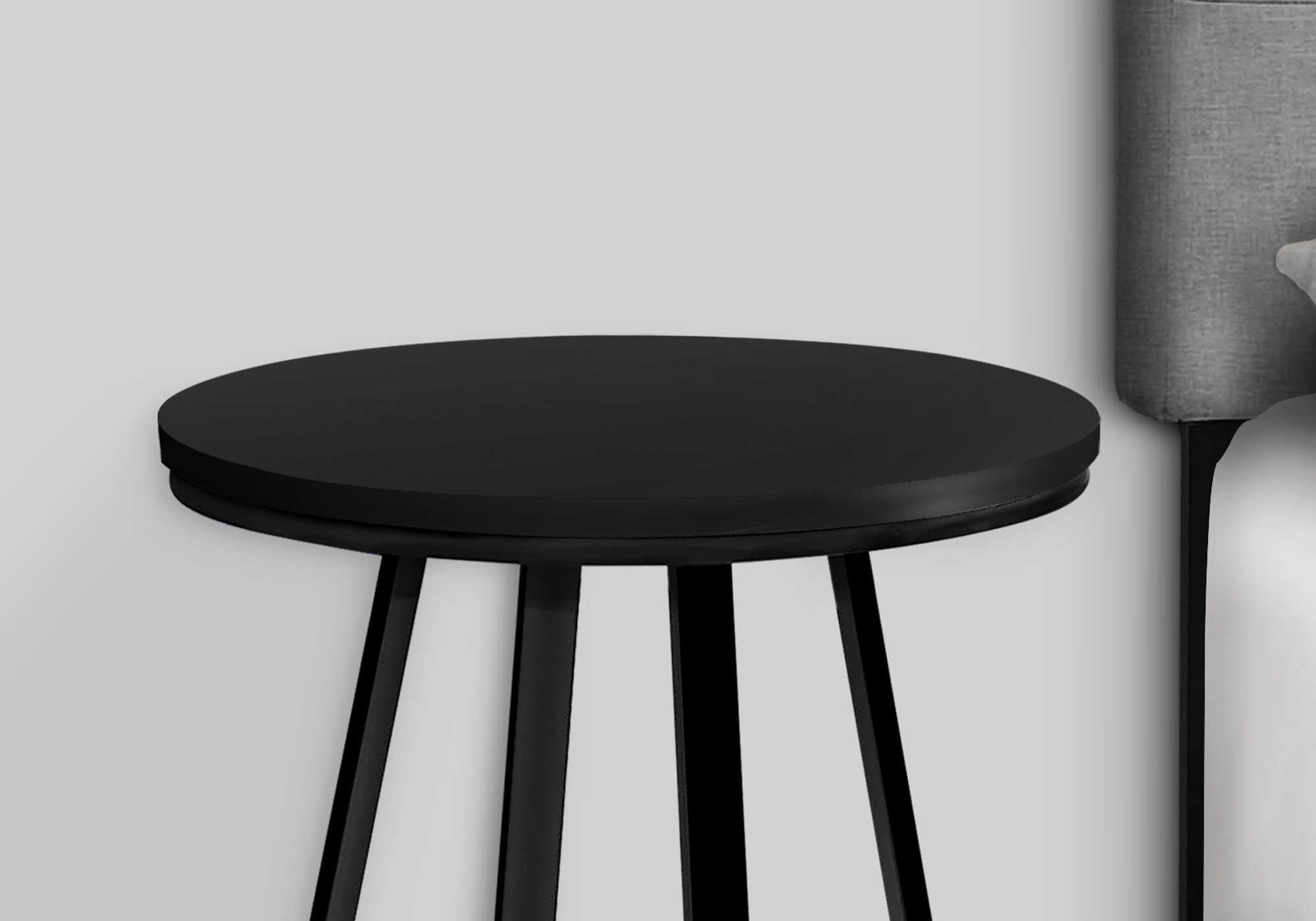 ACCENT TABLE - 22"H / BLACK / BLACK METAL