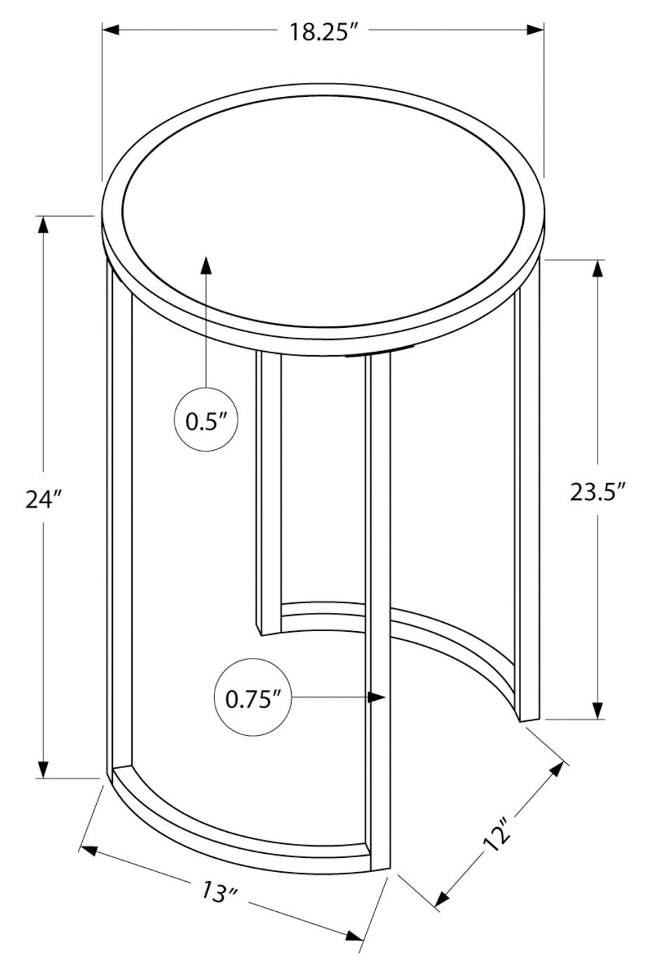 ACCENT TABLE - 24"H / WHITE MARBLE-LOOK / SILVER METAL