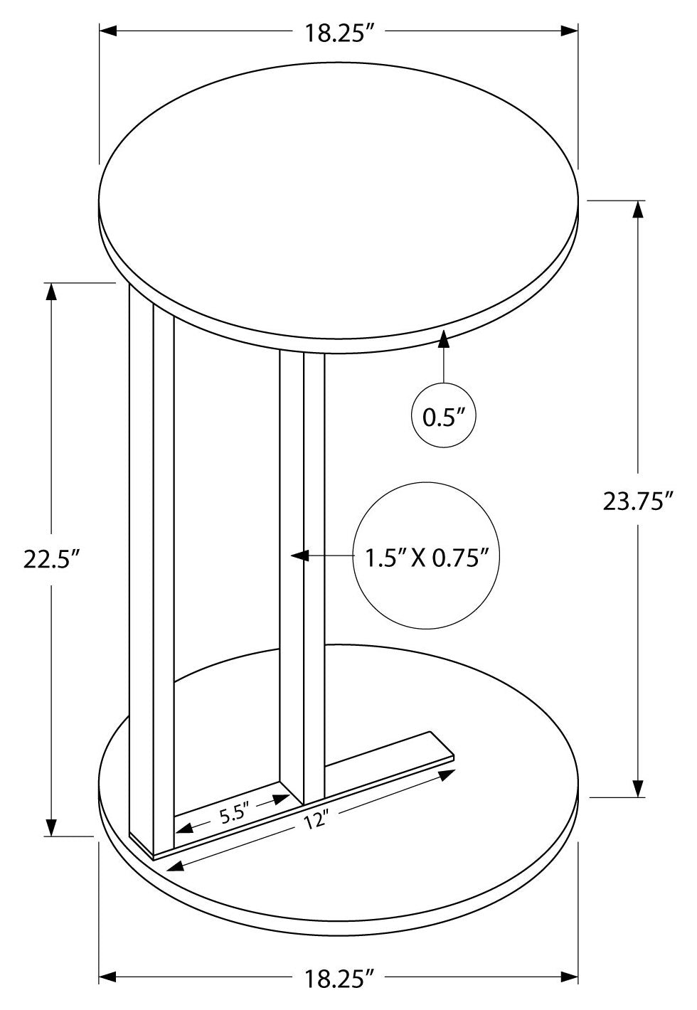 ACCENT TABLE - 24"H / WHITE MARBLE-LOOK / BLACK METAL