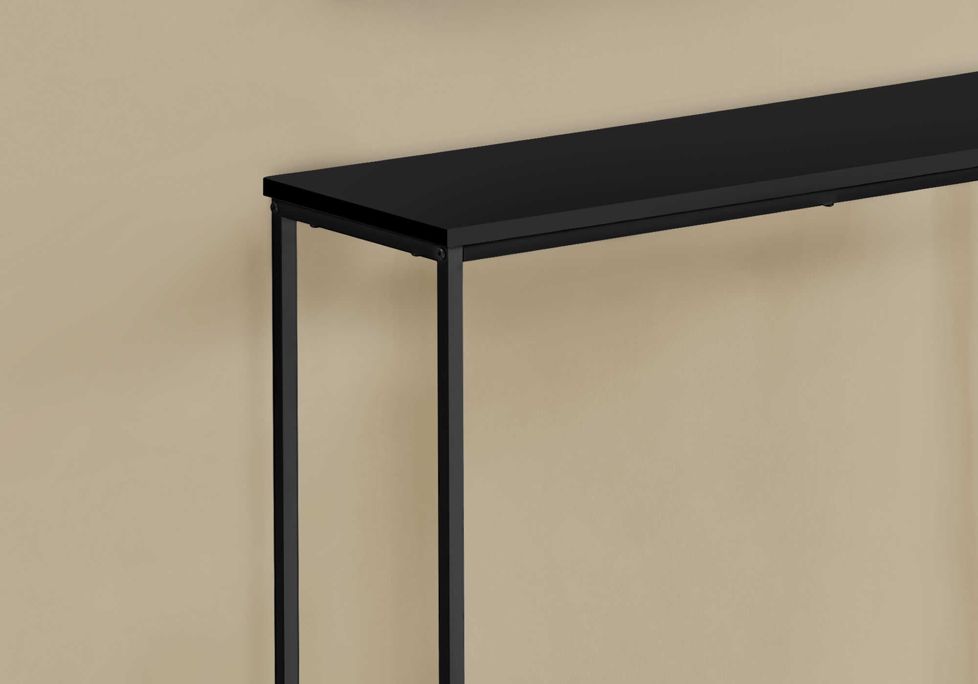 TABLE D'APPOINT - 32"L / NOIR / CONSOLE D'ENTRÉE EN MÉTAL NOIR