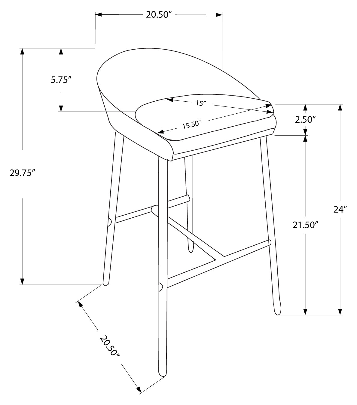 TABOURET DE BAR - 2 PIÈCES / BLANC / BASE CHROMÉE / HAUTEUR COMPTOIR