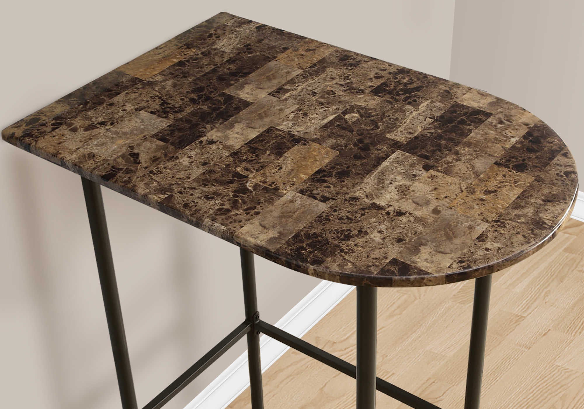 HOME BAR - 24"X 36" / ESPRESSO MARBLE / METAL