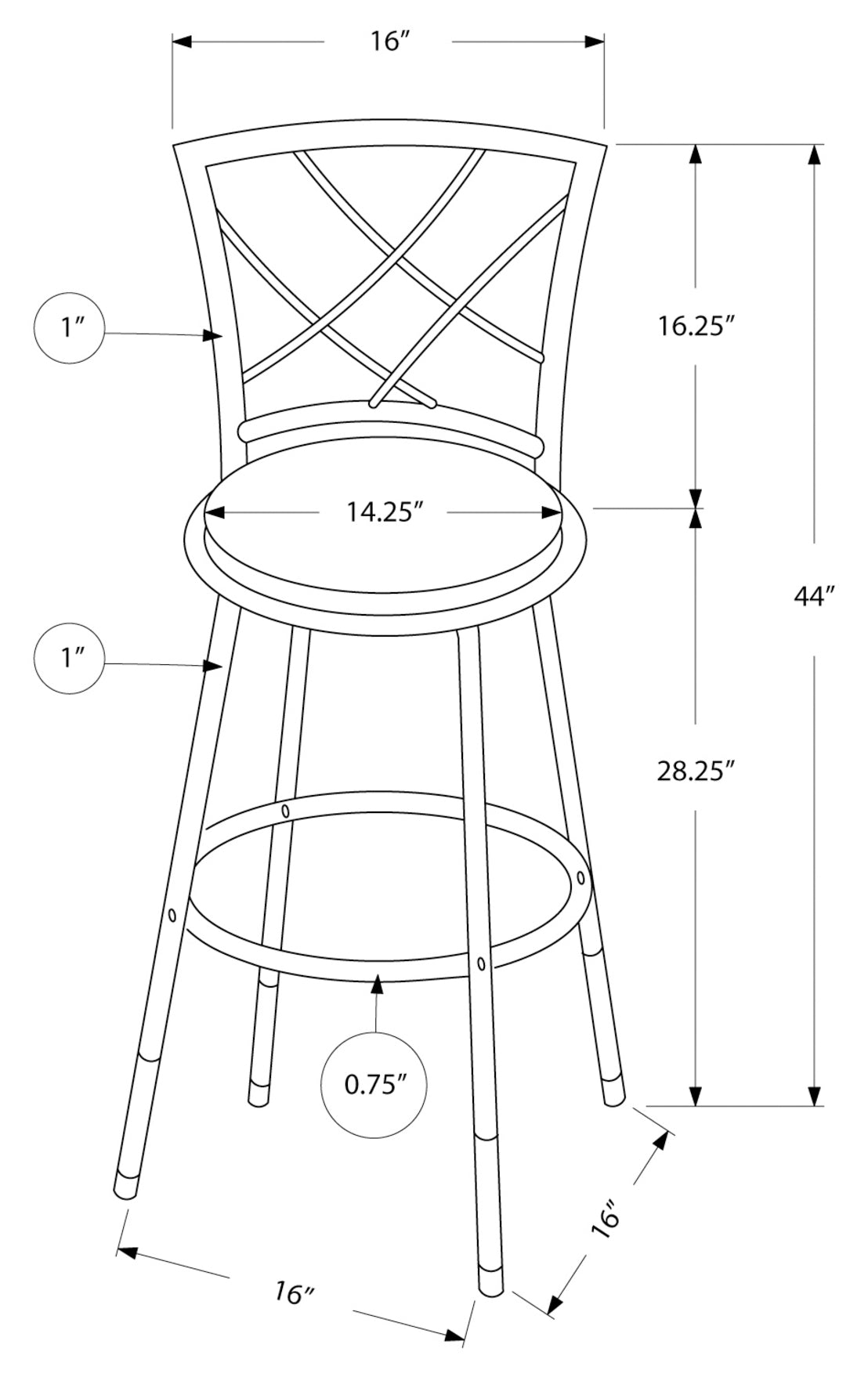 TABOURET DE BAR - 2 PIÈCES / PIVOTANT / NOIR / SIÈGE SIMILI CUIR NOIR
